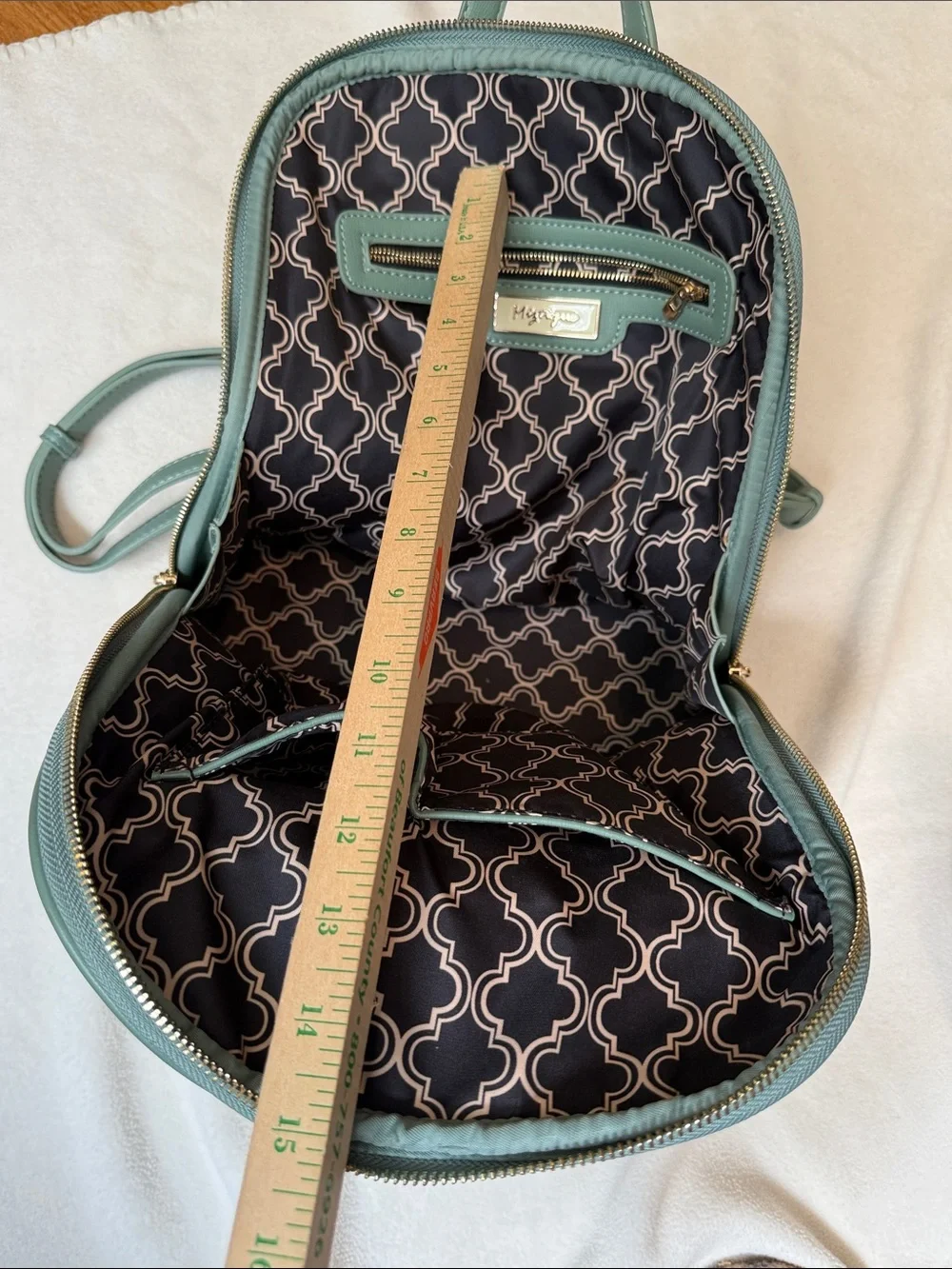 Miztique Sage Green Faux Leather Backpack